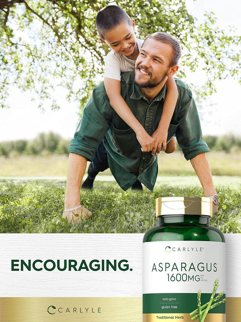 Carlyle Asparagus Supplement - 1600mg, 250 Powder Capsules, Non-GMO and Gluten Free, High Potency Traditional Herb