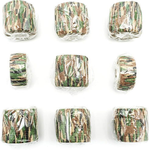 9 Rolls Self Adhesive Athletic Tape Gauze, Breathable Elastic Cohesive Bandage for Sports Injury & Pet (Asian Tiger