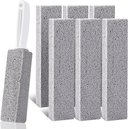 7 Pack Pumice Stone for Toilet Cleaning, Toilet Bowl Cleaner with Handle, Powerfully Cleans Hard Water Rings,