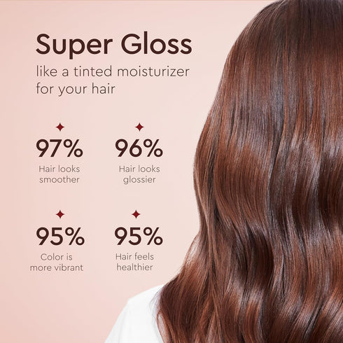 Glaze Super Gloss Color Conditioning Hair Gloss, 6.4 oz - Tinted Moisturizer for Brown or Red Hair, Adds Mirror Shine