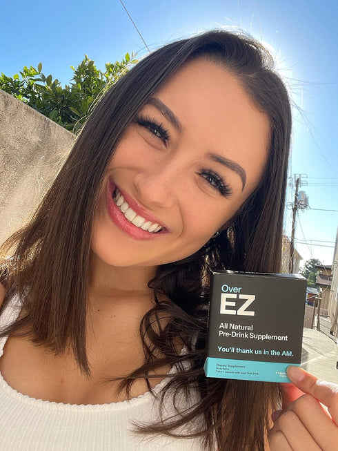 OVER EZ Pre-Drink Supplement - Party Recovery & Prevention Pills (12 Capsules) with Milk Thistle, Amino Acids, Vitamin