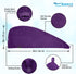 KEEPOZ Hair Towel Wrap - Quick Dry 100% Cotton Super Absorbent Turban Head Wrap for Women (Purple Check, 2 Pcs)