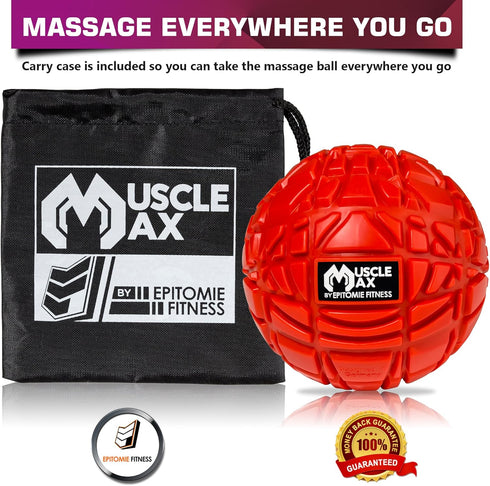 Muscle Max Massage Ball - Therapy Ball for Trigger Point Massage, Deep Tissue Massager for Myofascial Release