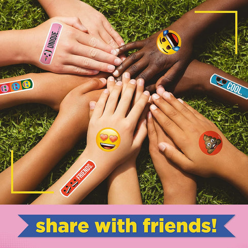 Emoji Kids Assorted Bandages, 100 ct, Fun Designs, Adhesive Bandages for Minor Cuts, Easter Basket Stuffers