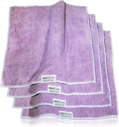 Nano Towels 4-Pack (14x14, - The Amazing Eco Cloth That Cleans Virtually Any Surface with Only Water. No More Paper