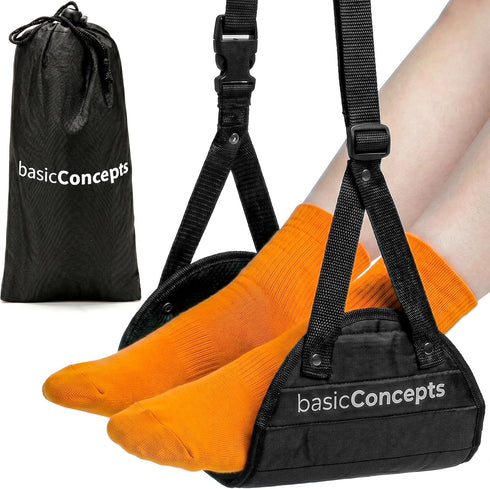 BASIC CONCEPTS Airplane Foot Hammock for Plane Travel Essentials - Airplane Travel