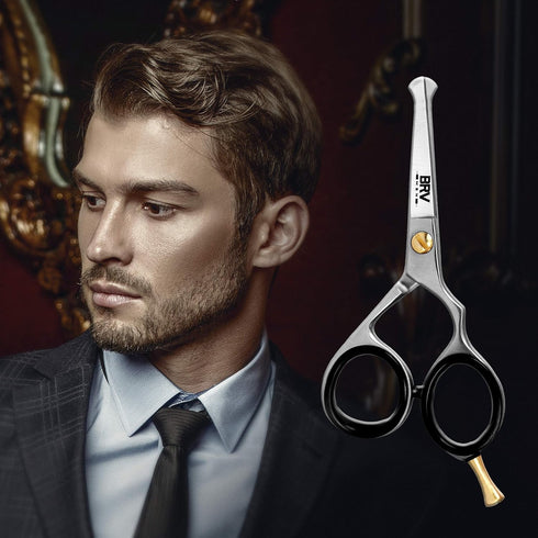 Rounded-Tip Small Trim Scissors for Men, 4.2" High Carbon Stainless Steel for Grooming