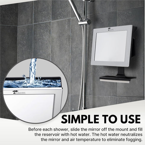 ToiletTree Products Fogless Shower Mirror with Squeegee, Adjustable Anti-Fog Bathroom Mirror
