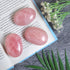 55-60mm Pink Agate Palm Stone, Worry Stone Natural Chakra Healing, Hand Carved Crystal for Meditation