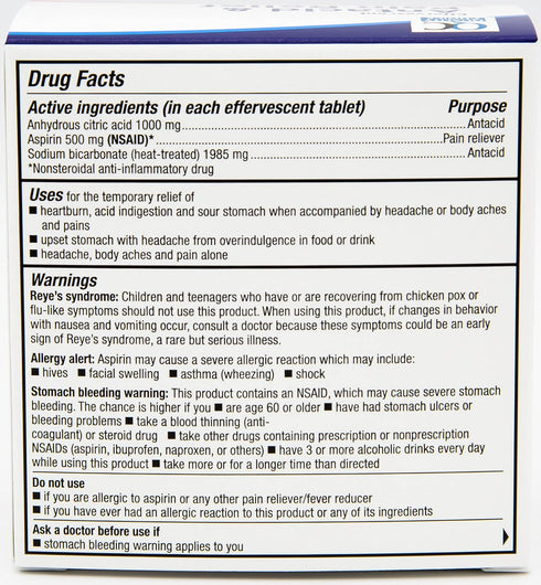Quality Choice Extra Strength Effervescent Antacid and Pain Relief Tablets, 24 Effervescent Tablets