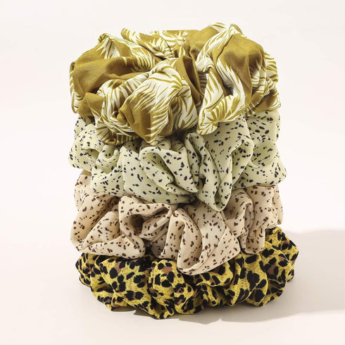 Scrunchies Hair Ties for Women - Big Silk Satin Jumbo Oversized Scrunchy for Thick Hair, Yellow Ligas Para el Cabello