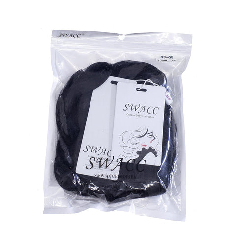 SWACC Short Messy Curly Dish Hair Bun Extension, Easy Stretch Hair Combs Clip in Ponytail Extension (Natural Color