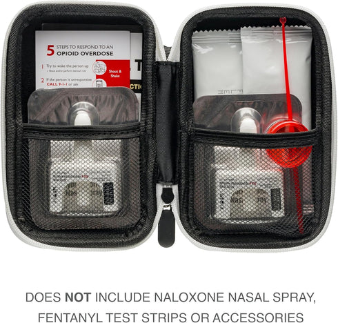 Opioid Overdose Prevention Kit Case for Naloxone and FYL Drug Test Strips, Compact Design for Easy Carry