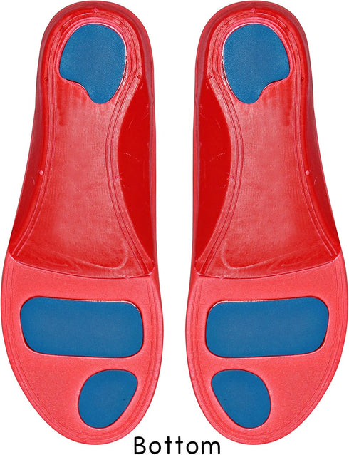 Red Orthotic Sports Insole by KidSole, Lightweight & Sturdy for Active Children, US Kids Sizes 7-8.5