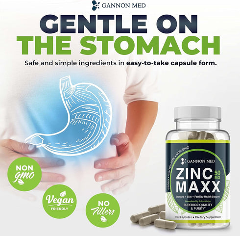 Zinc Maxx 100 Capsules, Zinc Gluconate Immune Booster for Skin Care and Reproductive Health, 3+ Month Supply