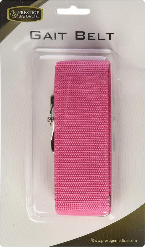 Prestige Medical Nylon Gait Transfer Belt with Metal Buckle, Hot Pink