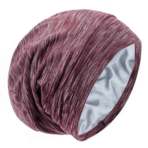 Silk Satin Lined Bonnet Sleep Cap, Adjustable Hair Wrap Cover for Curly Hair Protection for Women and Men