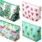 Weewooday 4 Pieces Cosmetic Makeup Bag, Tropical Summer Portable Pouch with Zipper for Women