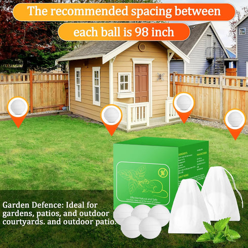 Natural Mouse Repellent Ball, 12 Pack Peppermint Oil to Repel Mice and Rats for Indoor & Outdoor, Pet Safe