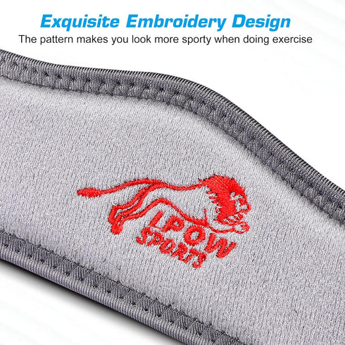 IPOW Embroidery Patellar Tendon Support Strap (2 Pack) for Knee Pain Relief, Knee Braces for Running