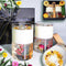 Crystal Candle Gift Set, Organic Natural Flowers in Yelly, Aromatherapy, Healing Gemstones,