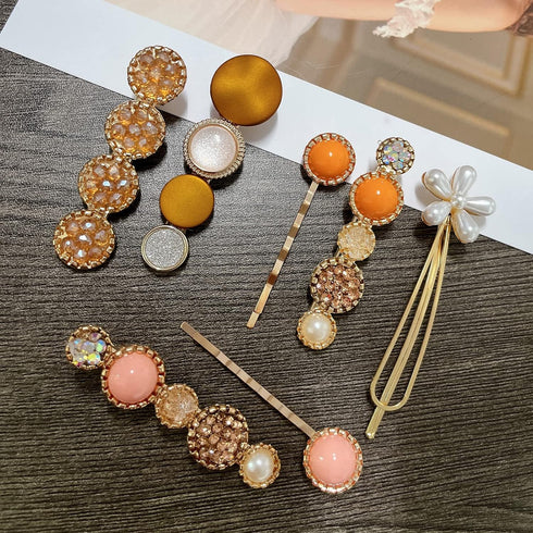 Mehayi 20 PCS Pearl Hair Clips Set, Fashion Korean Acrylic Resin Hair Barrettes, Decorative Party Wedding Accessories