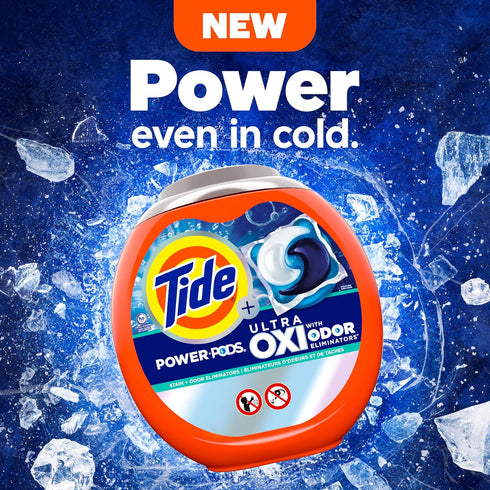 Tide Ultra OXI Power PODS, 18 Count, Laundry Detergent Pacs with Odor Eliminators for Dirt