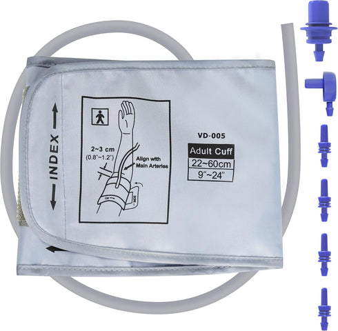 XXL Blood Pressure Cuff (22-60CM) Compatible with Omron 9”-24”, Extra Large BP Replacement Cuff with 6 Connectors