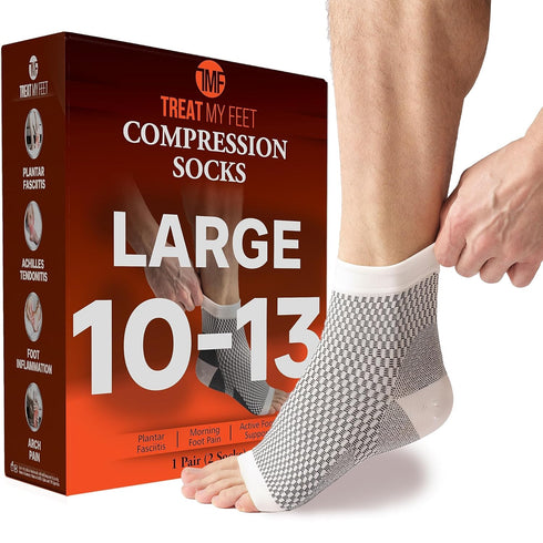 Plantar Fasciitis Socks Foot Sleeve & Compression Socks for Women - Ankle & Arch Support - Fit Guaranteed L