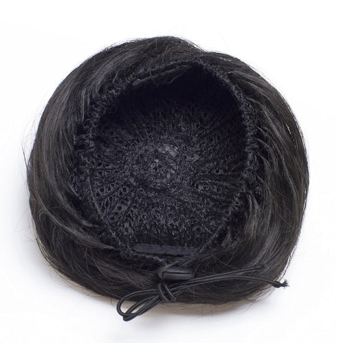 Onedor Chignon Donut Bun Wig Hairpiece, Synthetic Fiber Hair Extension, 6# Medium Chestnut Brown