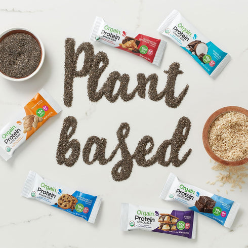 Orgain Organic Vegan Protein Bars, Chocolate Chip Cookie Dough - 10g Plant Based Protein, Gluten Free - 1.41 Oz (Pack