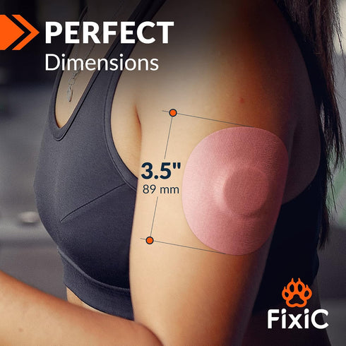 Fixi? Adhesive Patches - 25 Pack, Waterproof Covers for Libre 1, 2, 3 & Plus, G7 & Stelo (Pink)