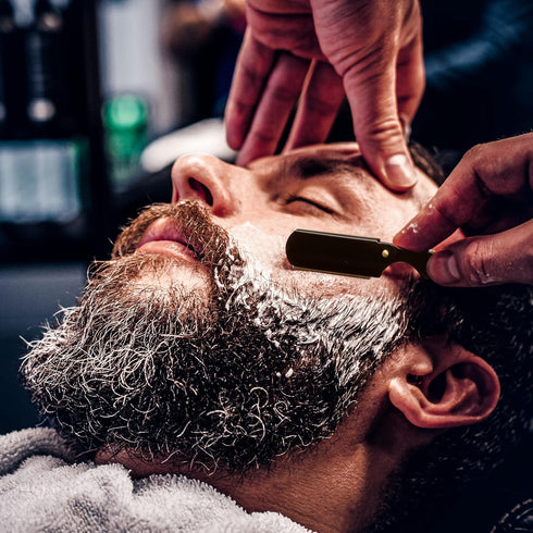 Utopia Care Professional Straight Razor for Men - Barber Safety Razor with 100 Pack Blades, Black