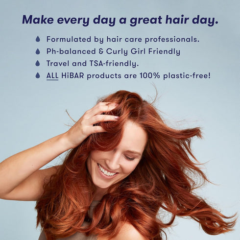 HiBAR Moisturize Shampoo & Conditioner Set - 2 Solid Bars for Dry, Frizzy Hair with Coconut Oil & Cocoa Butter