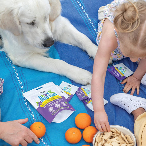 YAYA ORGANICS Baby Bug BAN Insect Repellent Wipes, All-Natural, DEET-Free, Non-Toxic for Babies, Kids, Sensitive Skin