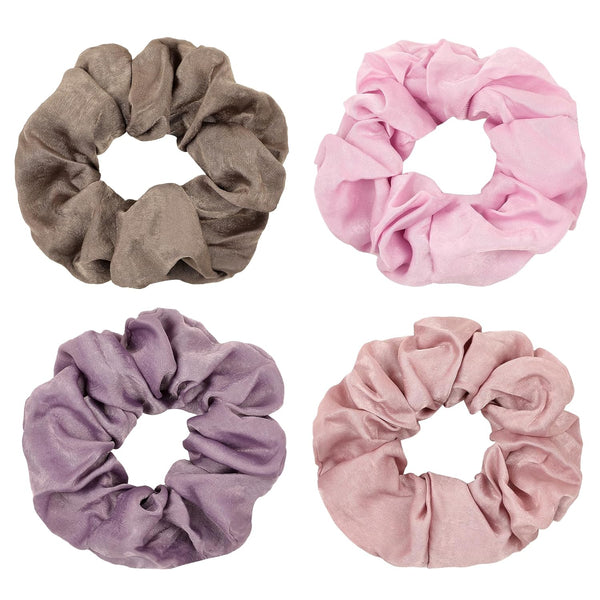 Ivyu Silk Satin Scrunchies, No Crease Hair Ties for Women, Thick Ponytail Holders with Soft Elastic Bands