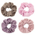 Ivyu Silk Satin Scrunchies, No Crease Hair Ties for Women, Thick Ponytail Holders with Soft Elastic Bands