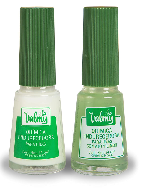 Valmy 2in1 Garlic Nail Hardener & Lemon Whitener, Nail Strengthener for Thin Nails, 0.47 Fl oz each (2 Pack)