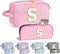 Birthday Gifts for Women, Personalized Monogram Initial Pink Makeup Bag, Cute Cosmetic Pouch for Her