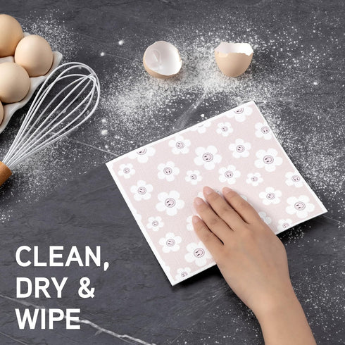 Pack 8 COOK WITH COLOR Eco-Friendly Reusable Swedish Dishcloths for Kitchen - of Reusable Paper Towels, Biodegradable