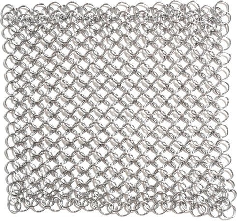 Chainmail Scrubber for Cleaning Cast Iron Cookware - 4" x 4", Made in the USA