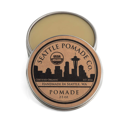 Seattle Pomade Co. USDA Certified Organic Pomade, Medium Hold & High Shine for Straight, Thick, Curly Hair