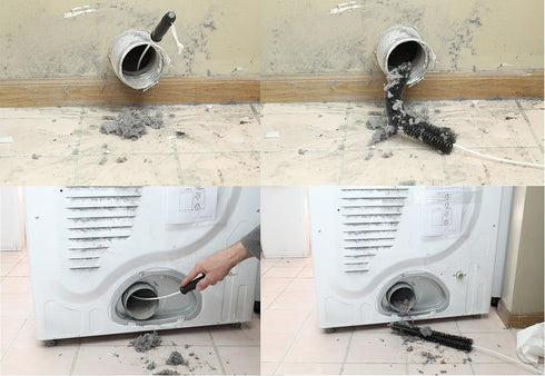 Dryer Vent Cleaner Kit, Vacuum Attachment and Brush, Lint Eraser Dryer Duct Cleaning Tool