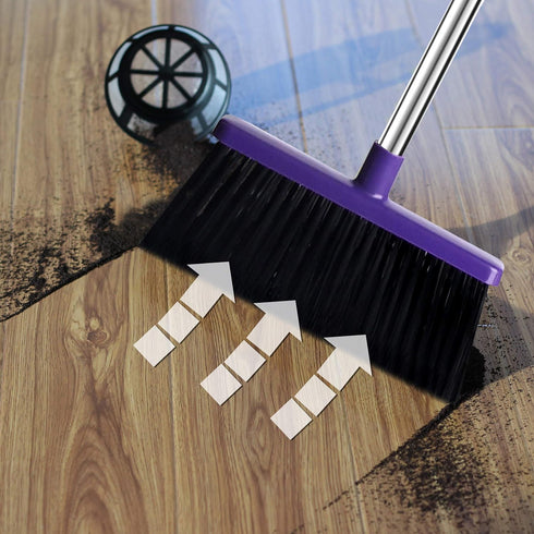 Upright Broom and Dustpan Set, 50-in Long Handle Self Cleaning for Home, Kitchen, Office Floors