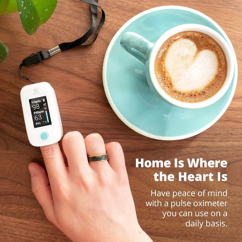Greater Goods Fingertip Pulse Oximeter - Measures SpO2 Levels, Heart Rate, Pulse - Includes Lanyard and Batteries