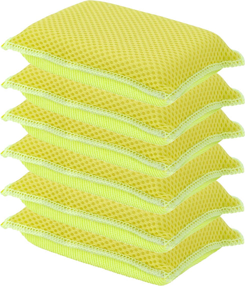 Microfiber Sponges for Dishes, Non-Scratch Heavy Duty Kitchen Sponges, Multi-Purpose Cleaning Supplies, Pack of 6