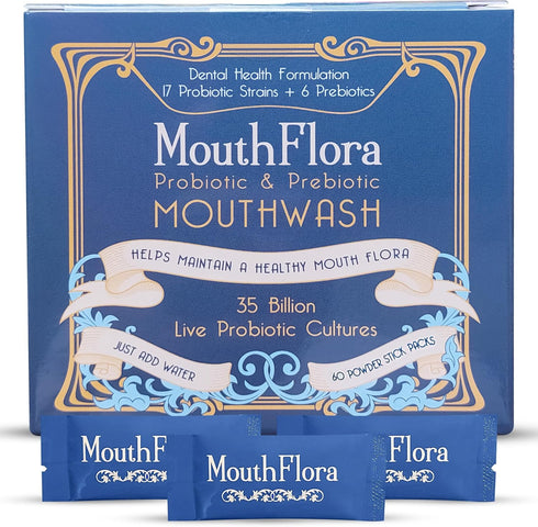 Probiotic & Prebiotic Mouthwash, Dental Health Formulation with 17 Probiotic Strains and 6 Prebiotics