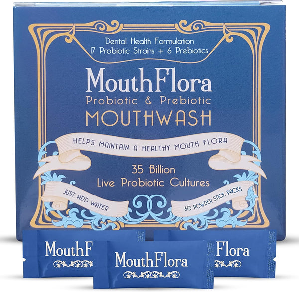 Probiotic & Prebiotic Mouthwash, Dental Health Formulation with 17 Probiotic Strains and 6 Prebiotics