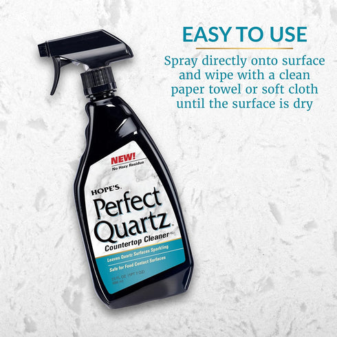HOPE'S Perfect Quartz Countertop Cleaner, Streak-Free, Safe on Food Contact Surfaces, 23 Fl Oz