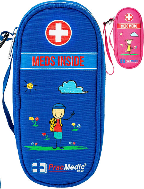 PracMedic Bags Epipen Case, Insulated Medical Case for Kids, Holds Epi Pen, Inhaler, Blue
